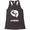power to the people fist revolution Racerback Tank