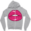 lips shiny Zipper Hoodie