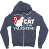 my cat is my valentine (2) Zipper Hoodie