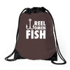 reel legend funn Drawstring Bags