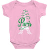 paris script eiffel tower french france Baby Onesie