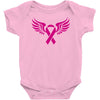 breast cancer ribbon with wing Baby Onesie