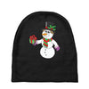smiling snowman holding out christmas Baby Beanies