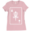 disc golf ace card target chains frisbee basket Ladies Fitted T-Shirt