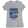 official t shirt mens you me at six sinners never sleep big all sizes Ladies Fitted T-Shirt