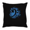 bass clef in blue Throw Pillow