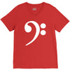 bass cleff funny V-Neck Tee