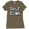 shut down slogan Ladies Fitted T-Shirt