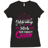 Celebrating With The 50th Birthday Queen Ladies Fitted T-Shirt