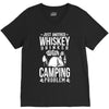 whiskey and camping! V-Neck Tee