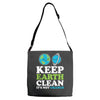 keep earth clean it's not uranus kawaii planets Adjustable Strap Totes