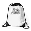 time to nut up or shut up! Drawstring Bags