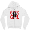 geek girl 3 4 sleeve baseball Zipper Hoodie