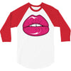 lips shiny 3/4 Sleeve Shirt