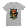 pirate bones skull Ladies Fitted T-Shirt