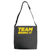team bring it boots to asses the rock Adjustable Strap Totes