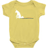 unicorn scooting on the floor Baby Onesie