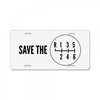 save the manual transmissions black (stick shift) License Plate