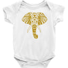 tribal print elephant geometric gold animals cool Baby Bodysuit