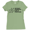 without geometry life is pointless funny math school science nerd geek Ladies Fitted T-Shirt