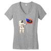 Astronaut Celebrating Independence  Day at 1776 Women's V-Neck T-Shirt