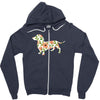 dachshund flower Zipper Hoodie
