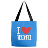 i love techno Tote Bags