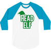 christmas head elf 3/4 Sleeve Shirt