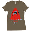 red blue shark Ladies Fitted T-Shirt