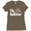 the rodfather   mens funny fishing Ladies Fitted T-Shirt