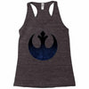 rebel logo with space pattern Racerback Tank