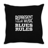blues rules Throw Pillow