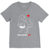 pregnant rex white and red color V-Neck Tee