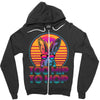 Too Hip To Hop  Bunny Easter Zipper Hoodie