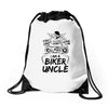 You Cant Scare Me I am Biker Uncle Drawstring Bags