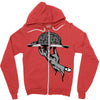 zombie eating brains Zipper Hoodie