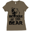 Beware Of The Bear Ladies Fitted T-Shirt