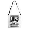 i run better than gorvernment Adjustable Strap Totes