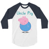 peppa pig uncle pig 3/4 Sleeve Shirt
