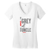 I Wear Grey For My Uncle (Brain Cancer Awareness) Women's V-Neck T-Shirt