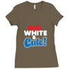 red white and cute Ladies Fitted T-Shirt