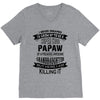 Super Cool Papaw Of A Freaking Awesome Granddaughter V-Neck Tee