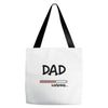 dad loading Tote Bags