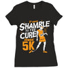 shamble to the cure zombie 5k Ladies Fitted T-Shirt