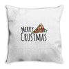 merry crustmas christmas pizza Throw Pillow