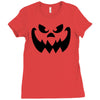 evil pumpkin face halloween costume Ladies Fitted T-Shirt