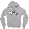 Femen with Flowers Zipper Hoodie