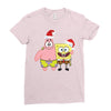 spongebob squarepants and patrick christmas Ladies Fitted T-Shirt