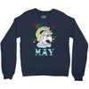 unicorns are born in may cute unicorn Crewneck Sweatshirt