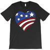 disstressed america flag heart T-Shirt